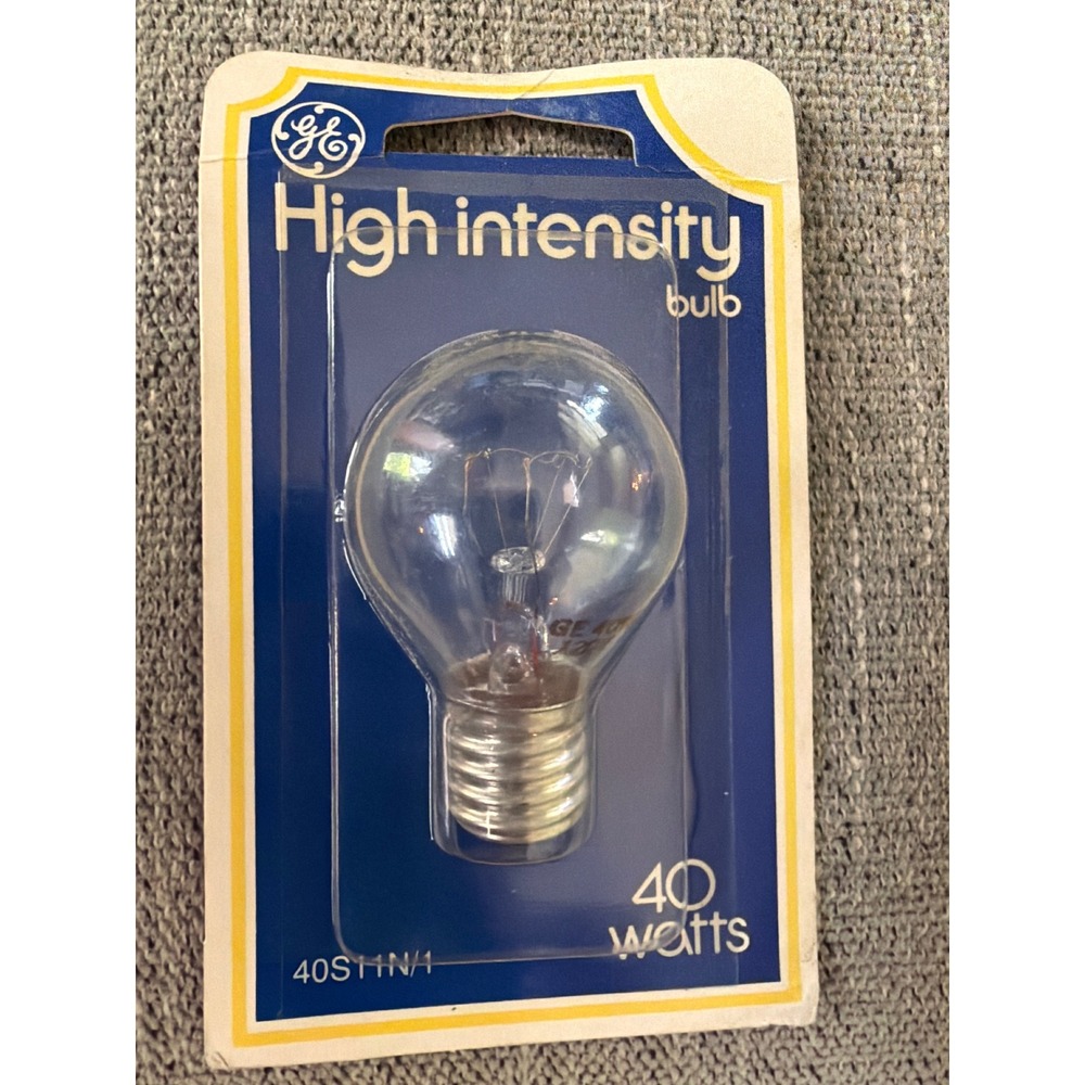 Vintage GE High Intensity Light Bulb 40 Watts 120V S11 Clear 40S11N/1 USA
